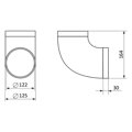 PRÍSLUŠENSTVO PVC koleno vzduchové 125mm 90°