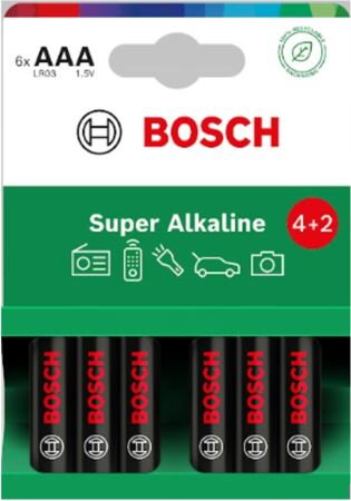 BOSCH LR03SA6B/00 Super Alkaline AAA/4+2