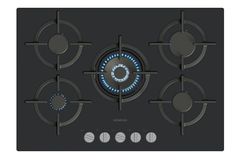 SIEMENS EP7A6QI10 Plynová varná doska 75 cm tvrdené sklo, čierna