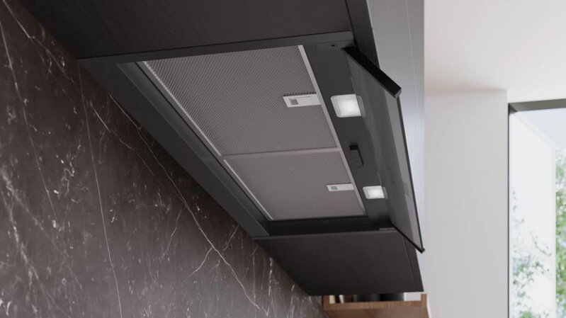 SIEMENS LJ85BCC60 Zabudovateľný odsávač pár 80 cm čisté sklo, čierna, matná